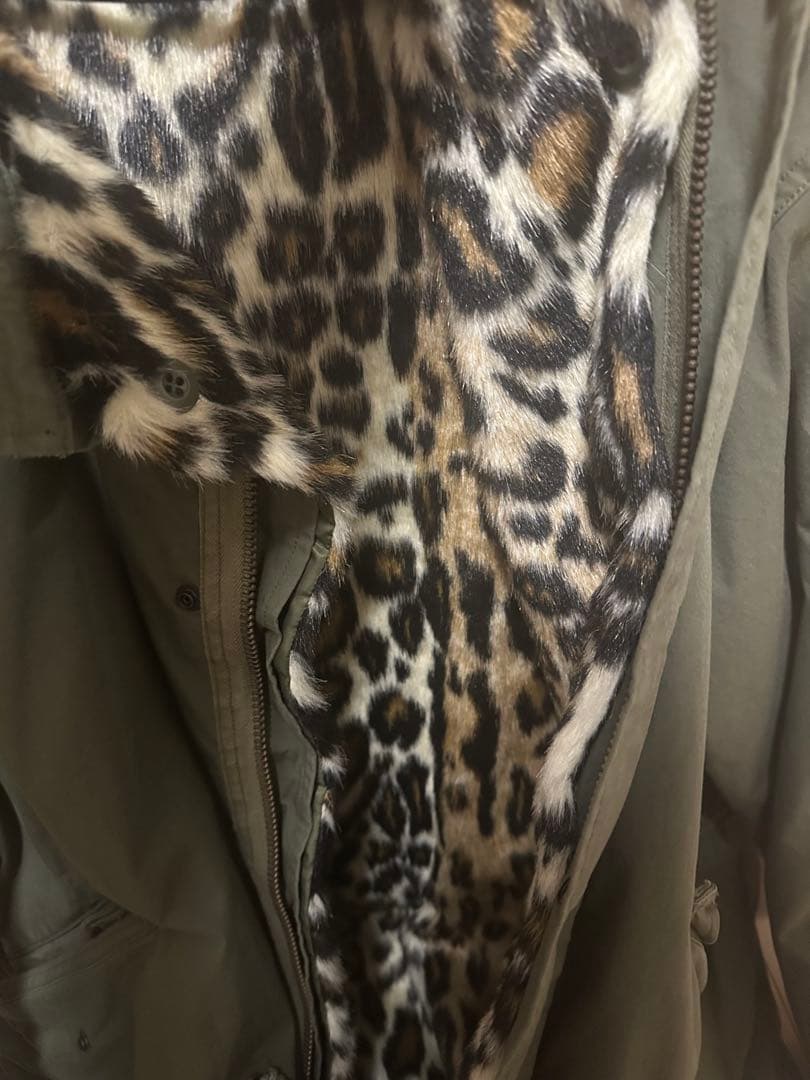 ワコマリア　モッズコート　レオパードファーライナー サイズM