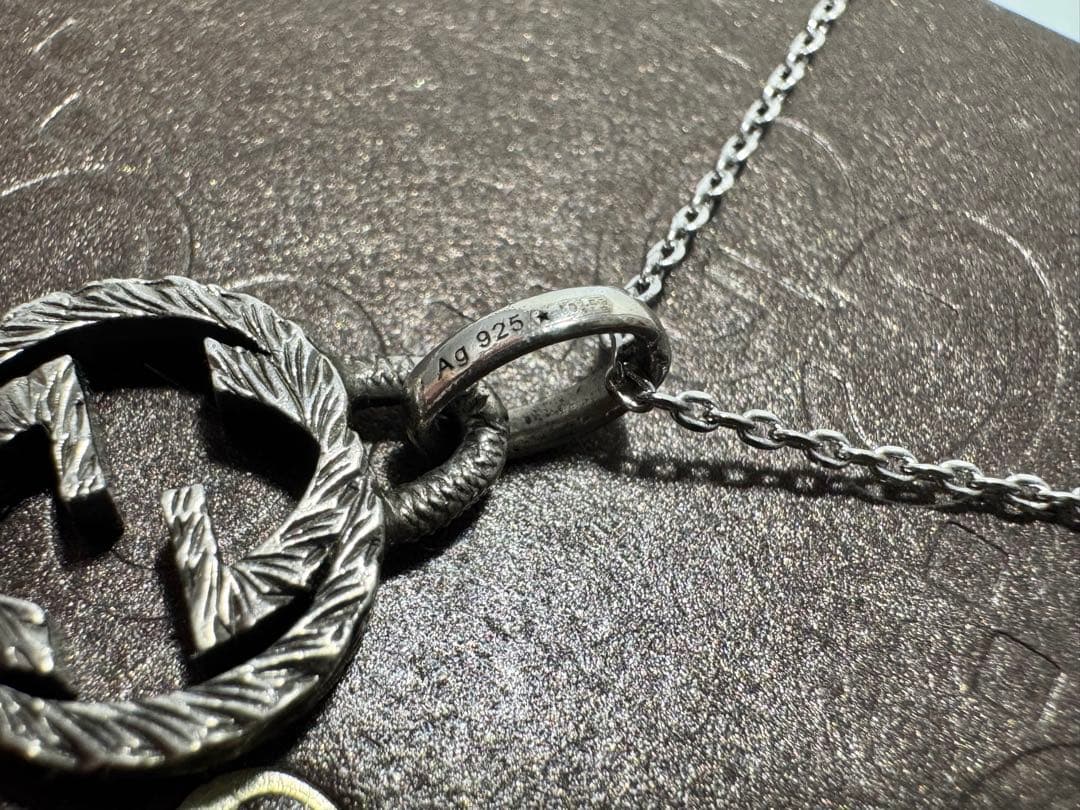 【美品✨】GUCCI ネックレス アラベスク インターロッキングG 燻シルバー