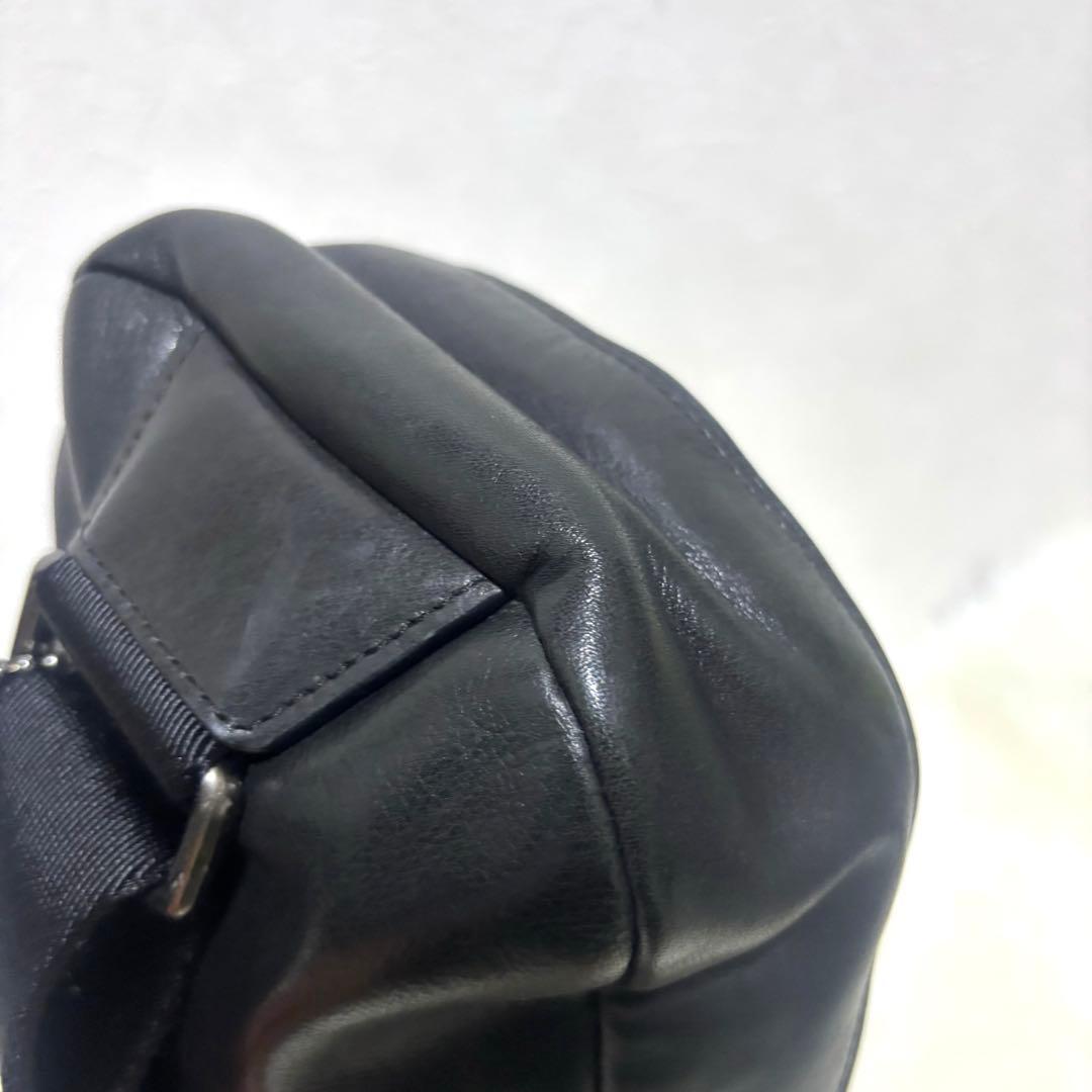 コーチ ボディバッグ ショルダーバッグ ブラック ネイビー レザー