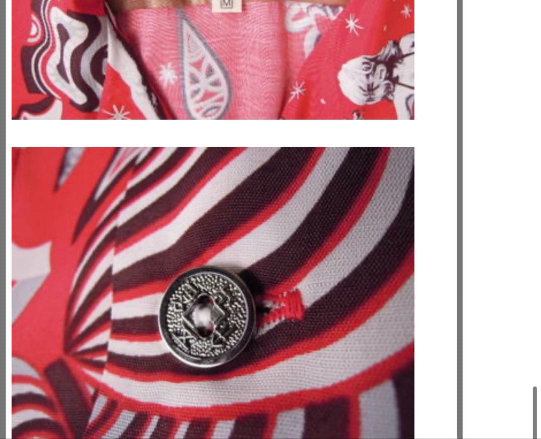 Dry Bones レーヨンシャツ　希少品　レア　サイズ40 レッド