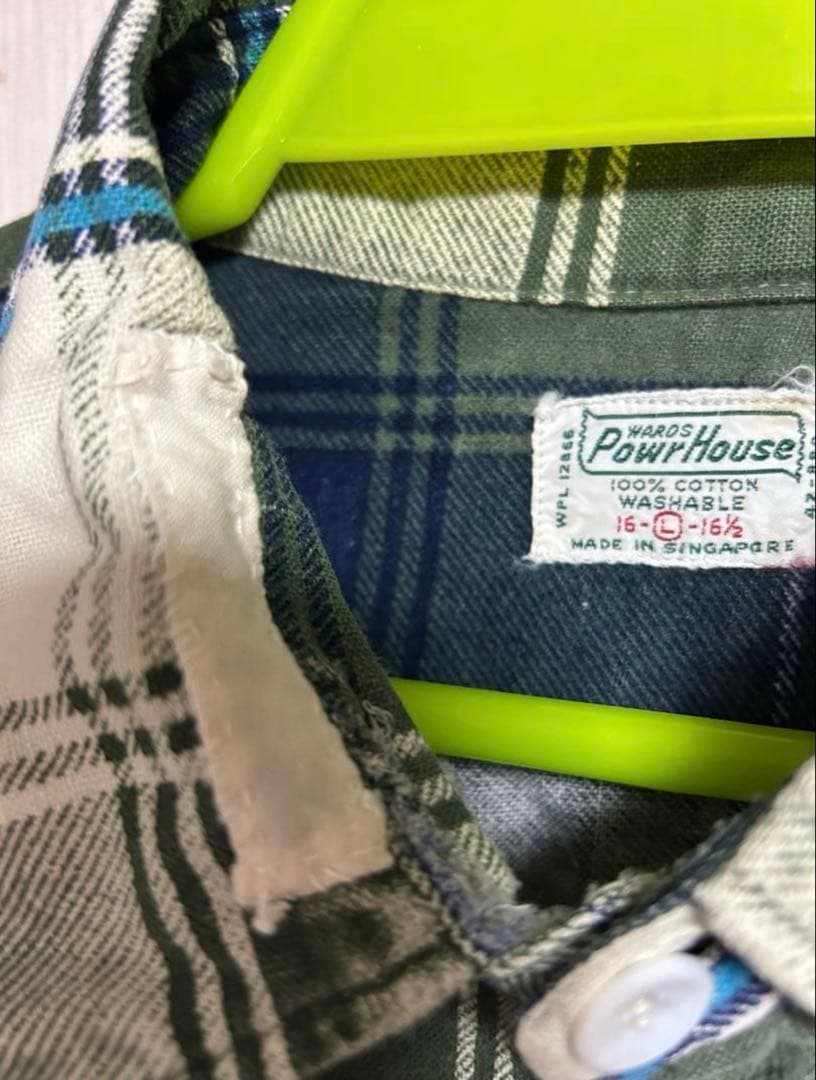 60s パワーハウス　チェックシャツ　ビンテージ　マチ付き/BIGMAC