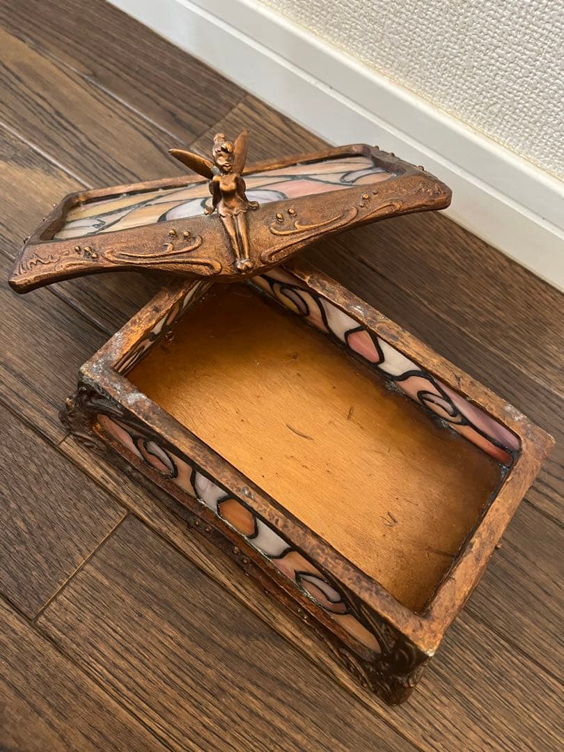 ティンカーベル ステンドグラス小物入れ★50周年 アンティーク レア希少品