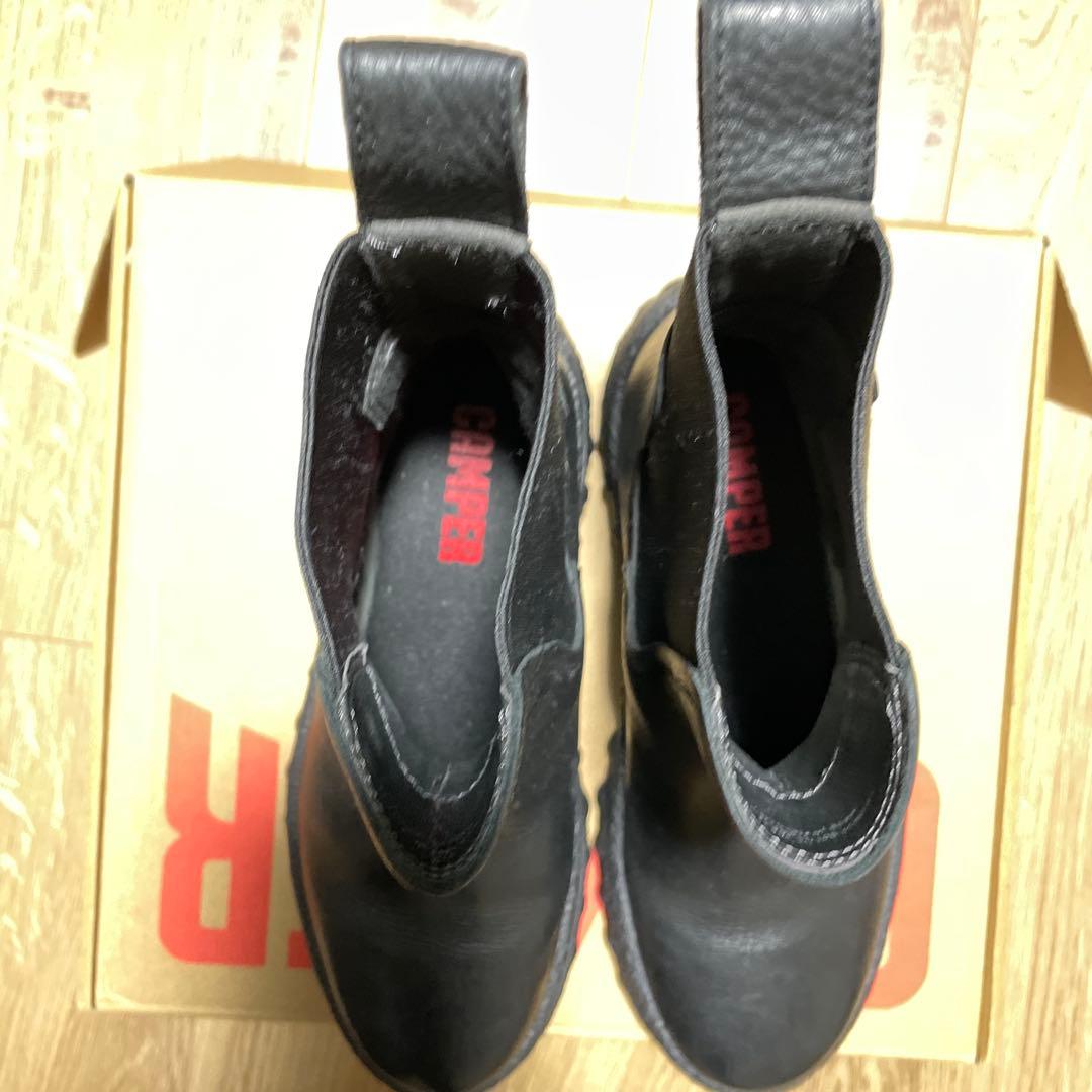 CAMPER ブラック 38 サイドゴアブーツ