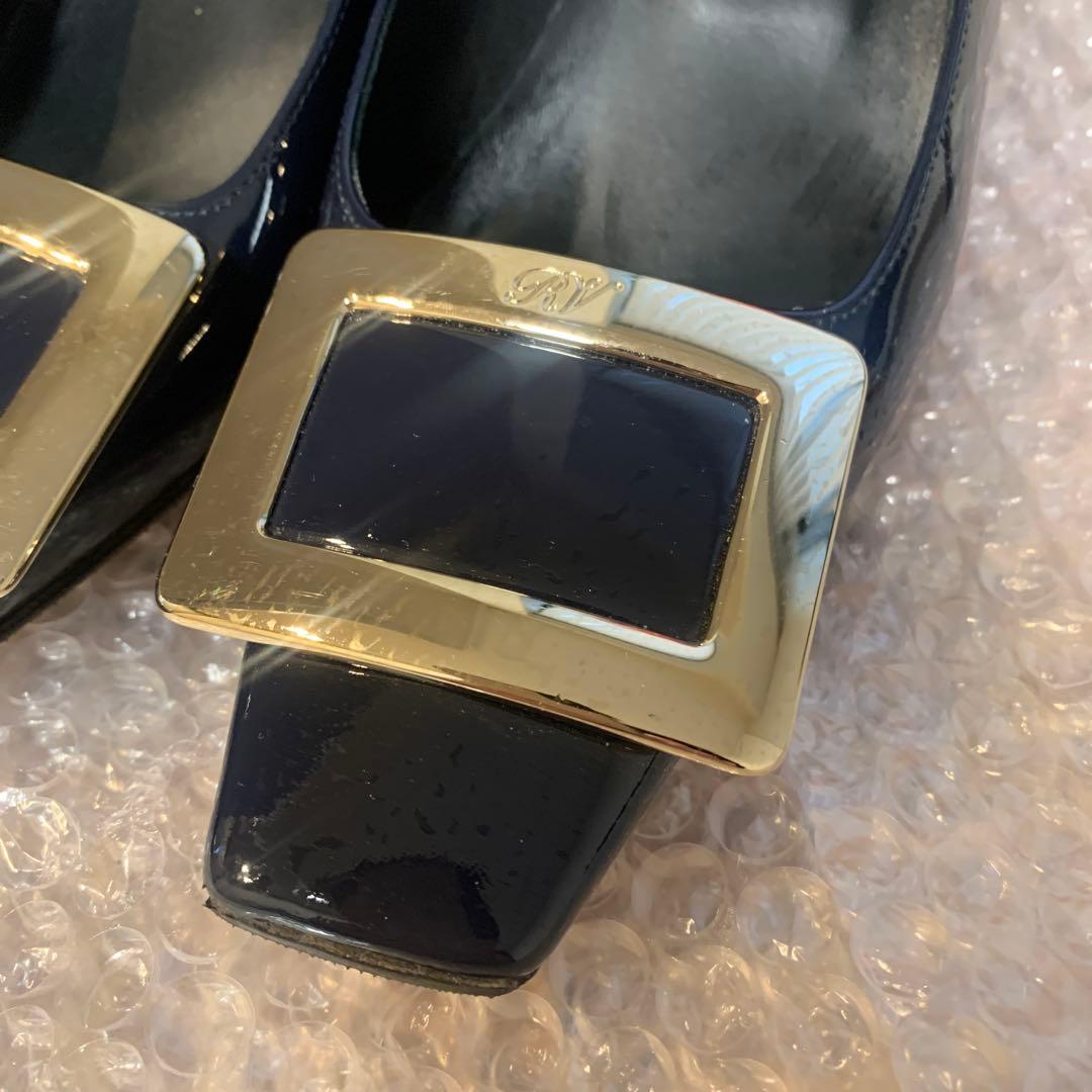 Roger Vivier ネイビー エナメル パンプス　サイズ35