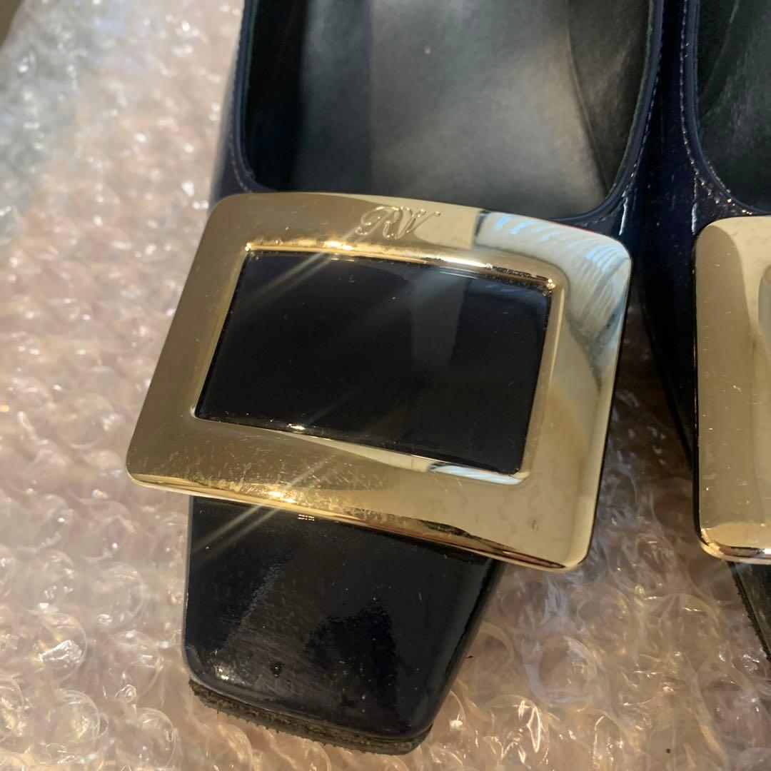Roger Vivier ネイビー エナメル パンプス　サイズ35