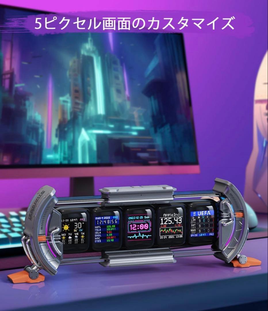 Divoom Times Gate 置き時計 おしゃれ ピクセルアート ピンク