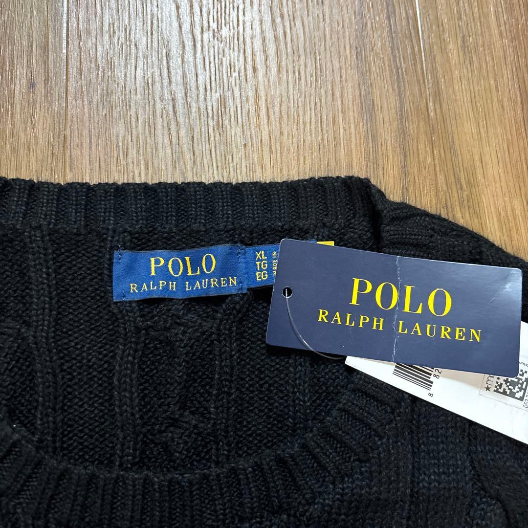 POLO RALPH LAUREN ケーブルニット セーター XL 黒新品タグ付