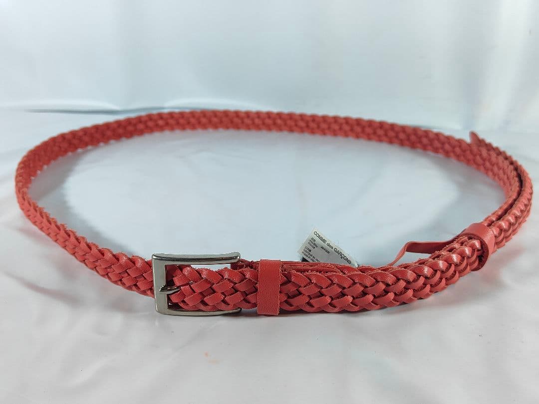 【美品】JUNYA WATANABE CDG　高級編込みドレスベルト　本革正規品