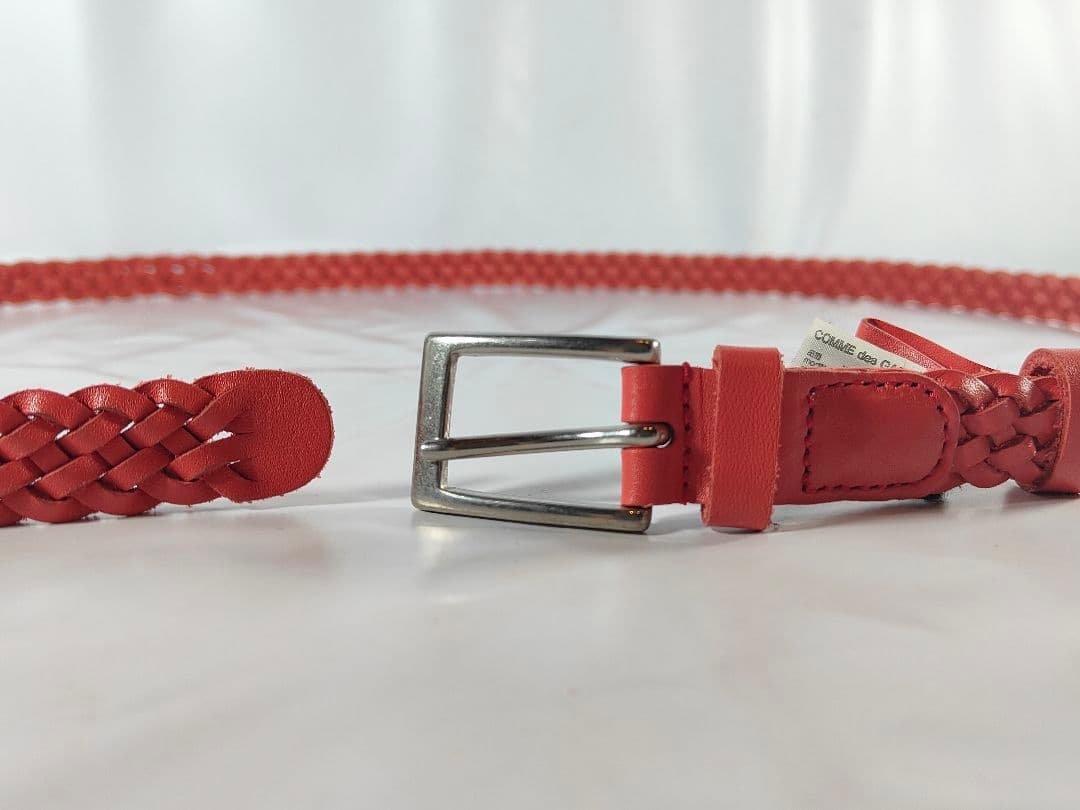 【美品】JUNYA WATANABE CDG　高級編込みドレスベルト　本革正規品