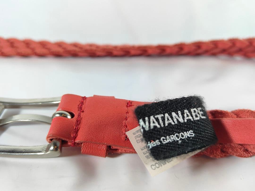 【美品】JUNYA WATANABE CDG　高級編込みドレスベルト　本革正規品