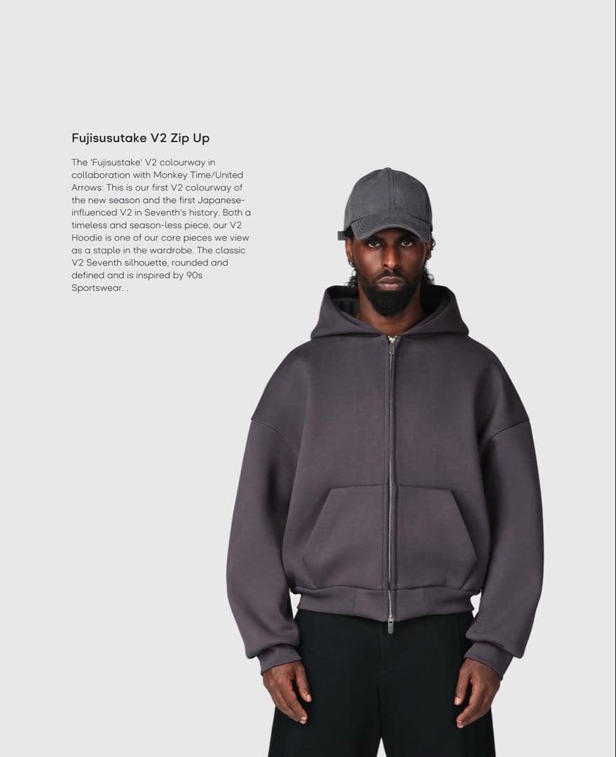 ＜Seventh × monkey time＞V2 ジップ フーディー