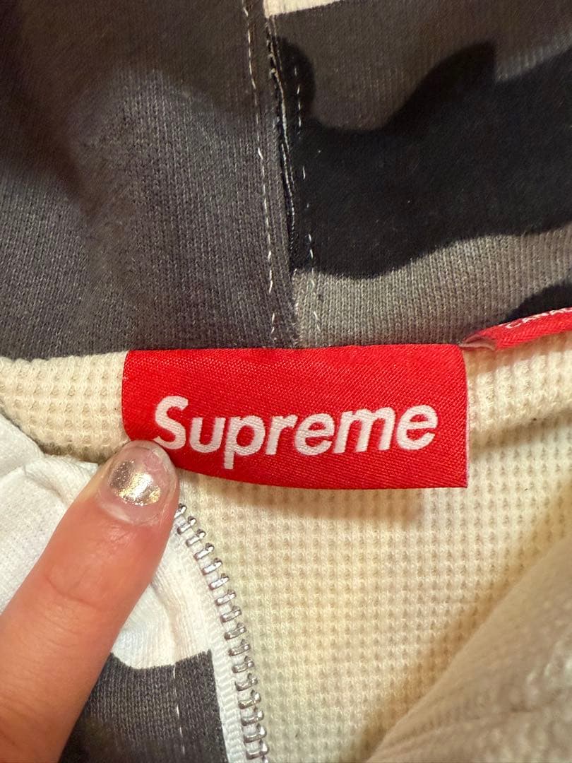 サイン付き)25SS Supreme 迷彩柄 ジップアップパーカー S