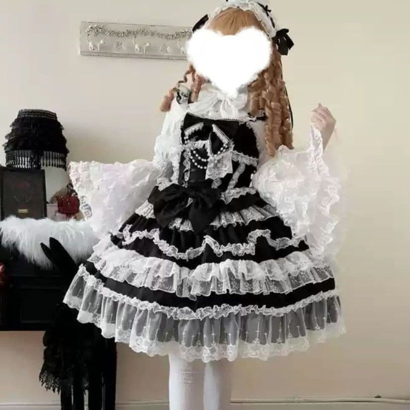 ゴスロリ ロリータドレス フリル レース リボン ⚠ジャンパースカートのみ⚠