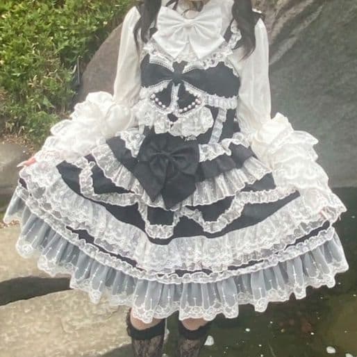 ゴスロリ ロリータドレス フリル レース リボン ⚠ジャンパースカートのみ⚠