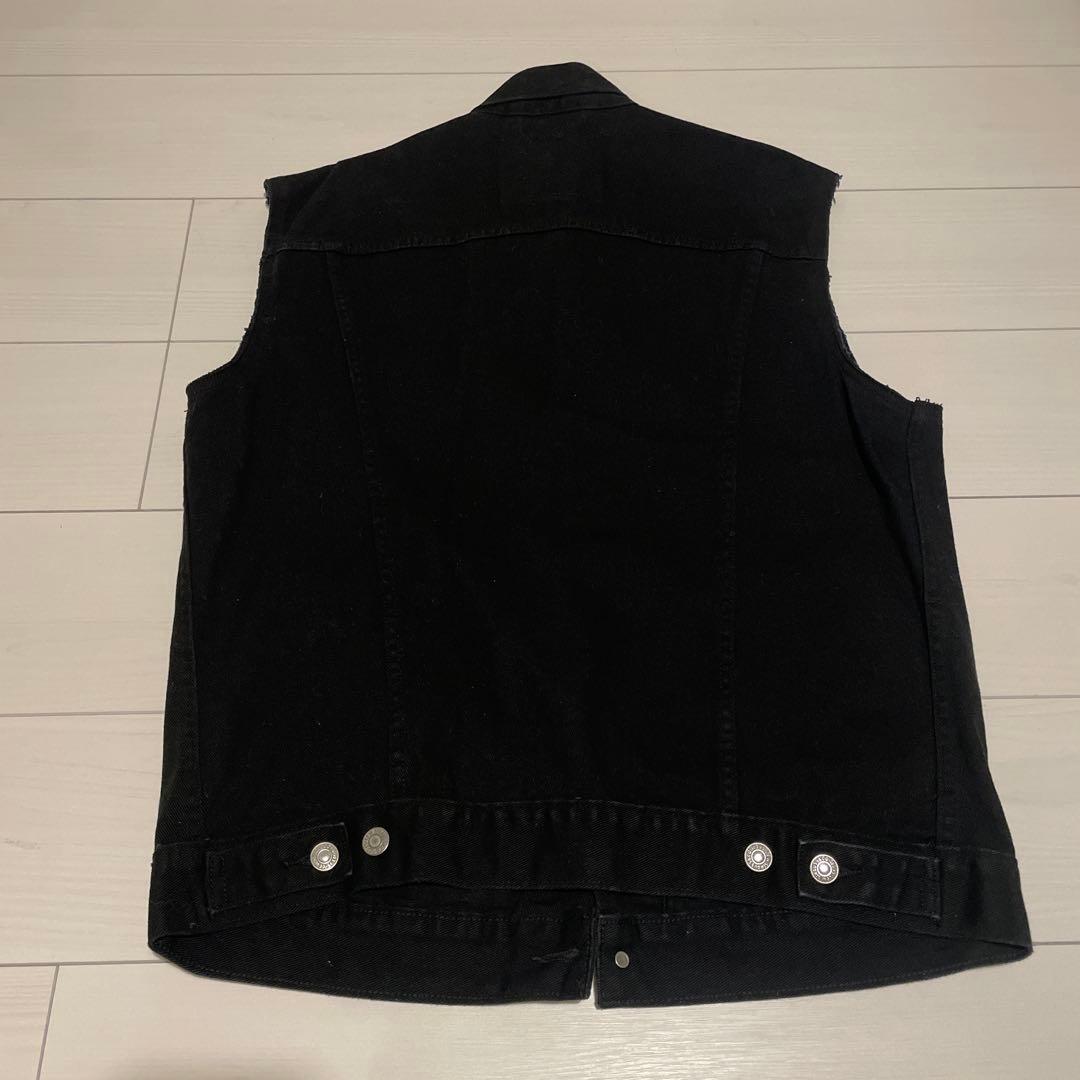 リーバイス　ブラックデニムベスト　tattoo studio yamada L