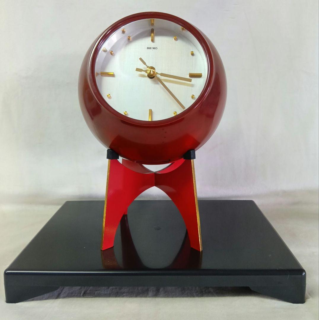 SEIKO 特選装飾時計　レトロ置時計　漆塗り　アンティーク　球体　ヴィンテージ