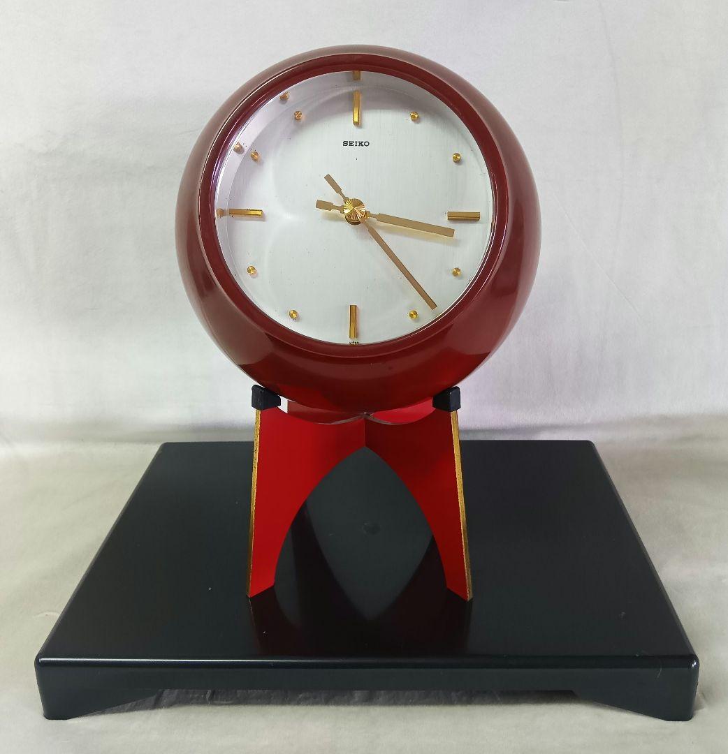 SEIKO 特選装飾時計　レトロ置時計　漆塗り　アンティーク　球体　ヴィンテージ
