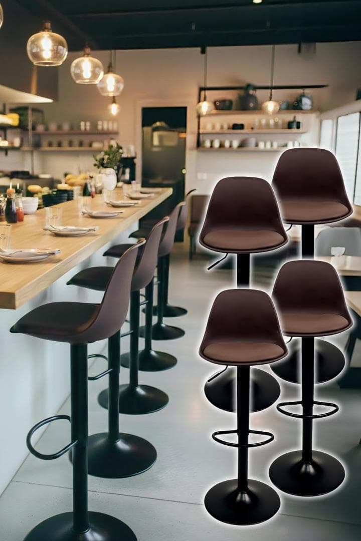 8tail バーチェア 4脚セット ブラウン×ブラック