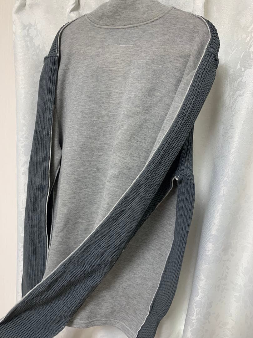 MM6 マルジェラ　ドライバーズ　ニット　グレー　異素材切替　メゾン