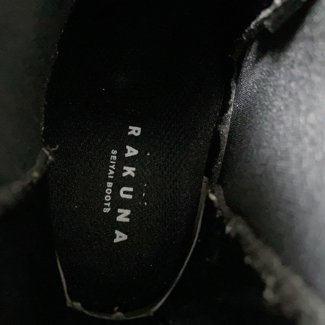 新品 RAKUNA 整体サイドゴアブーツ M ショートブーツ 外反母趾 黒