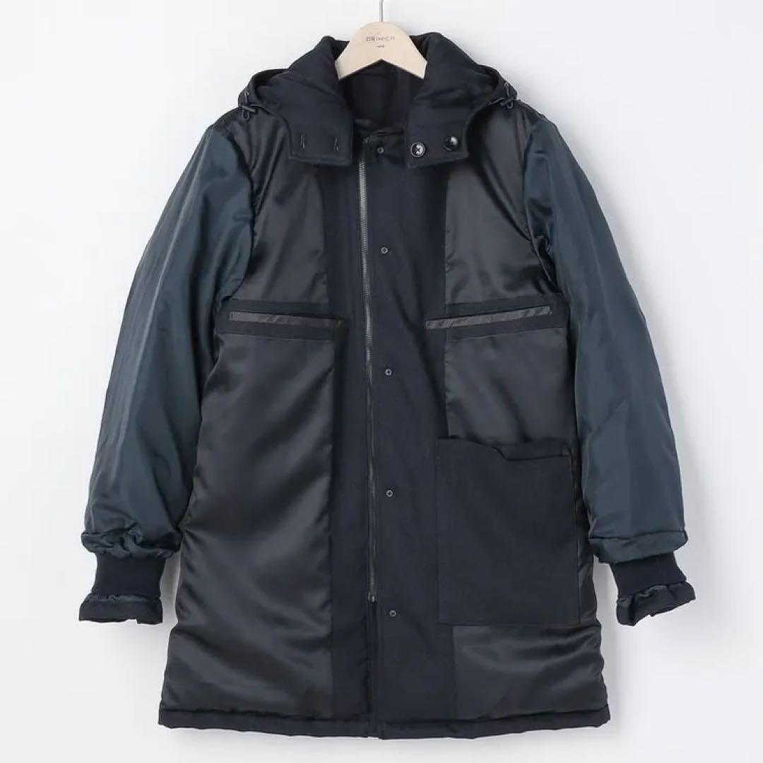 (洗濯機)ORIHICA 中綿入りダウンコート　ネイビー