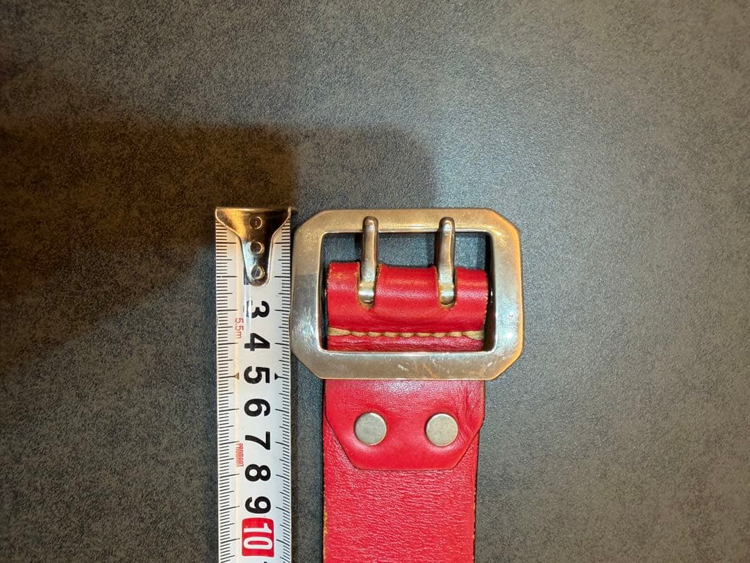 エヴィス ど根性ベルト レザーベルト 赤 レッド EVISU