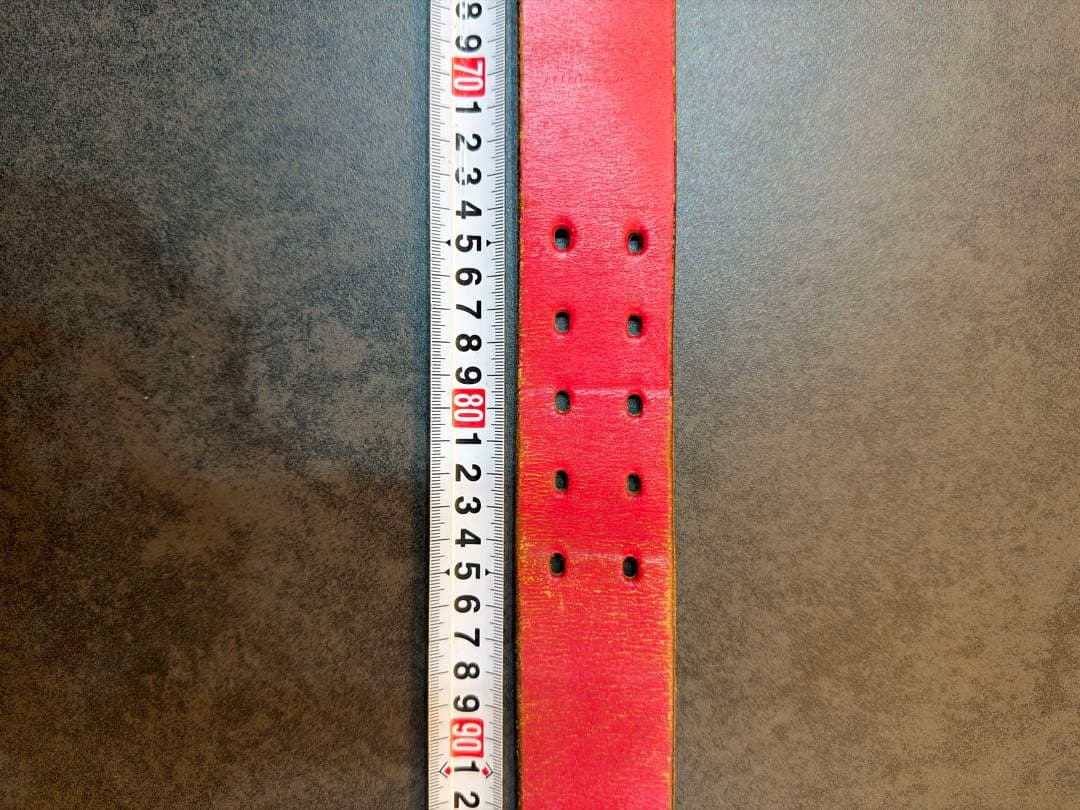 エヴィス ど根性ベルト レザーベルト 赤 レッド EVISU