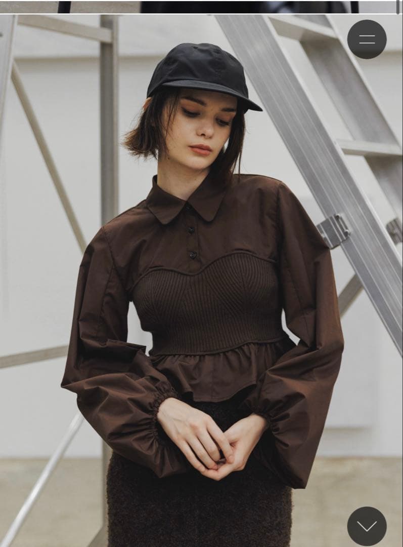 トップス willfully knit bustier docking peplum BL