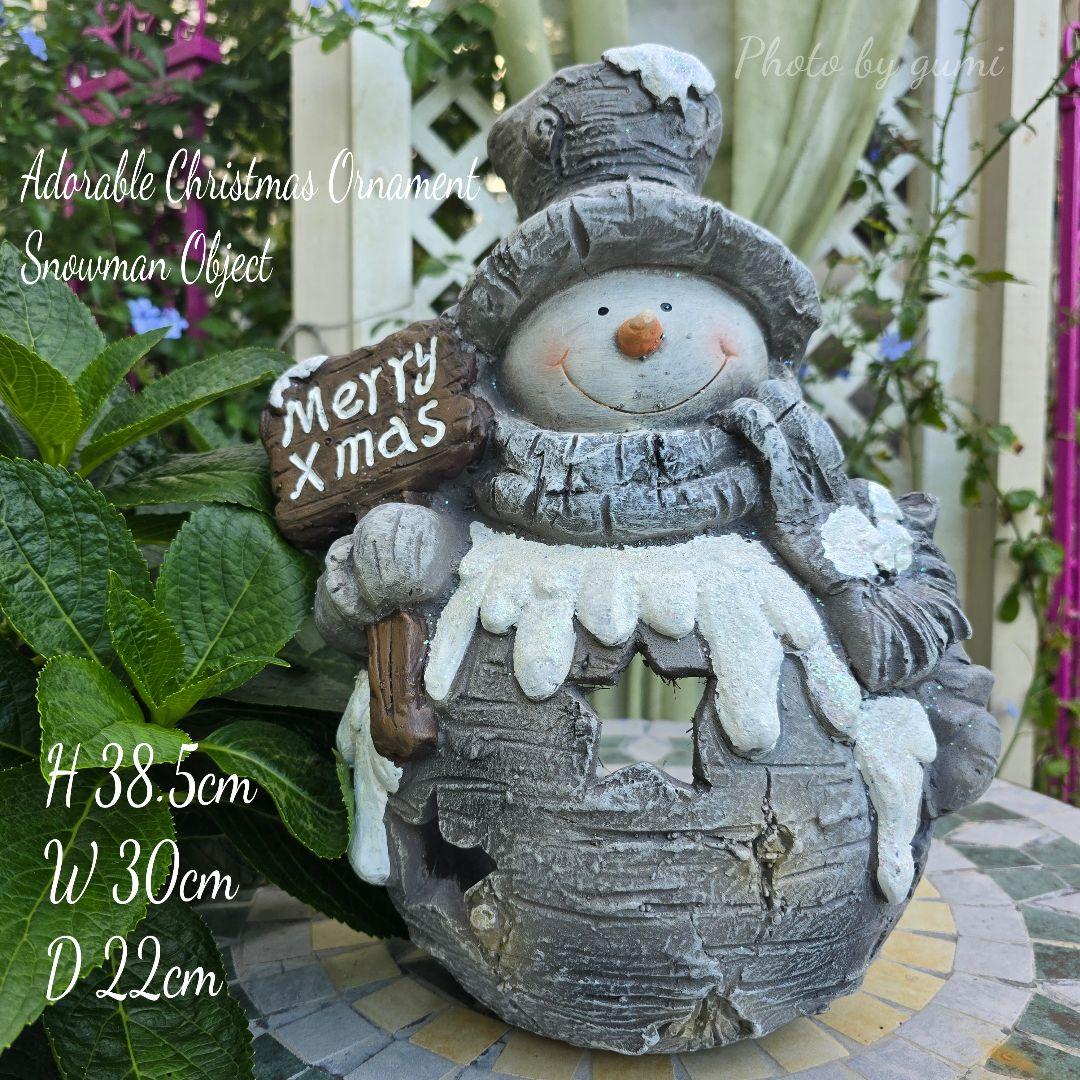 ロウソク入れタイプ・シックな雰囲気のBigスノーマンオブジェ.˳˳.⋅❄︎.*
