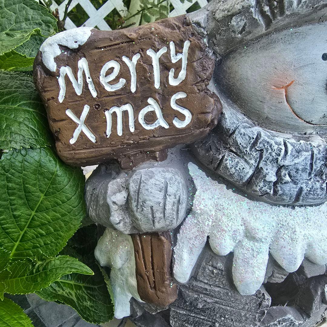 ロウソク入れタイプ・シックな雰囲気のBigスノーマンオブジェ.˳˳.⋅❄︎.*