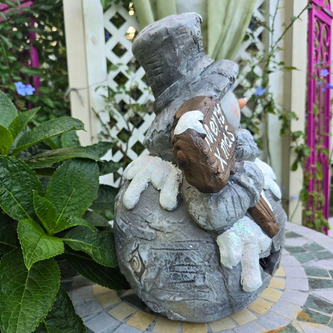 ロウソク入れタイプ・シックな雰囲気のBigスノーマンオブジェ.˳˳.⋅❄︎.*