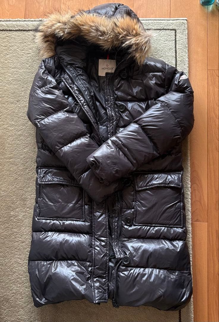 モンクレール ロングダウンコート サイズ1 ブラック