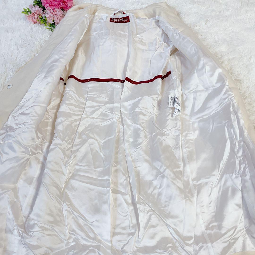 美品　マックスマーラ　ステュディオ　ウール　ダッフルコート　ホワイト　42