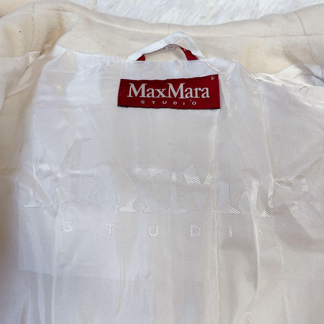 美品　マックスマーラ　ステュディオ　ウール　ダッフルコート　ホワイト　42