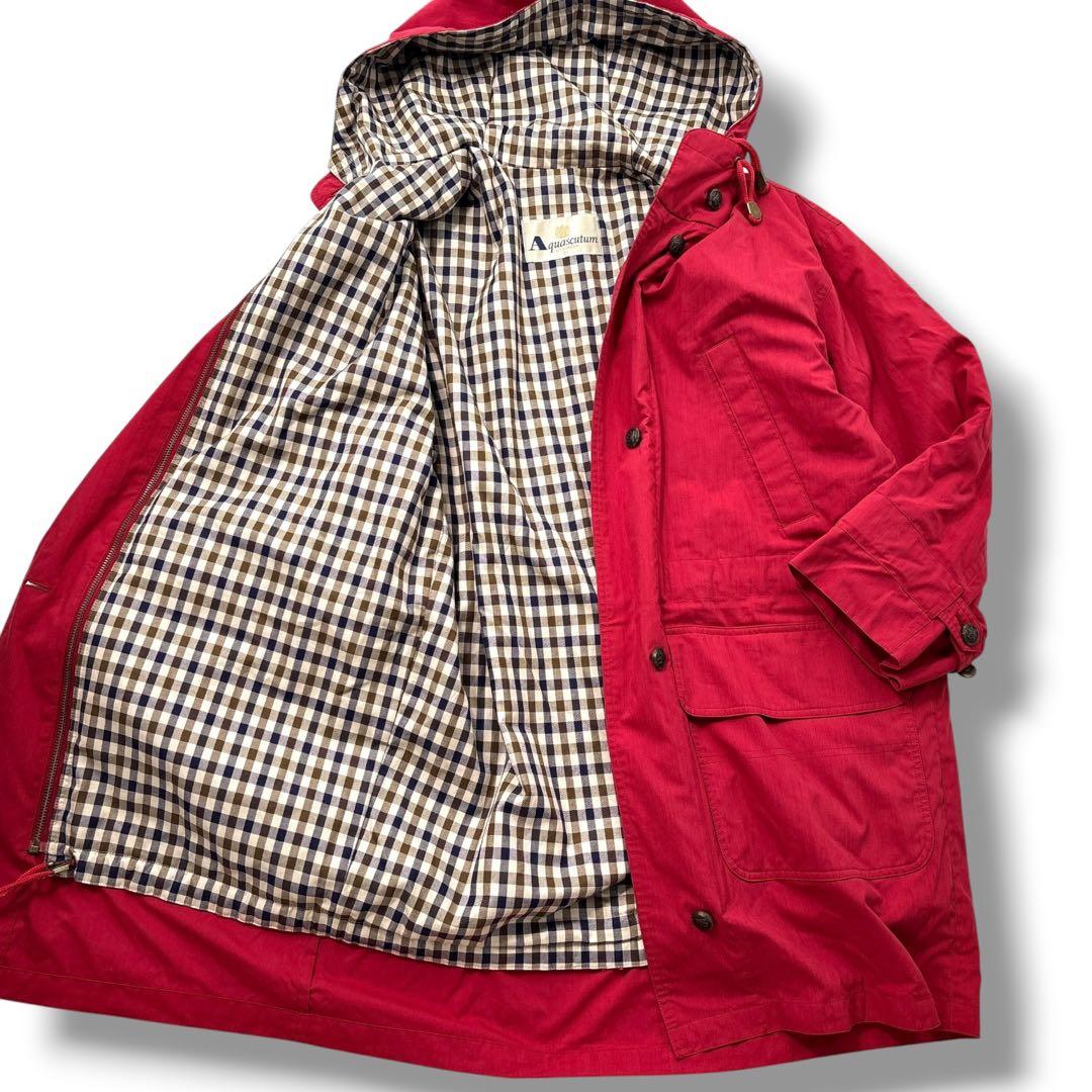 美品】アクアスキュータム　ダウン　ライナー　ハウスチェック　モッズコート　XL