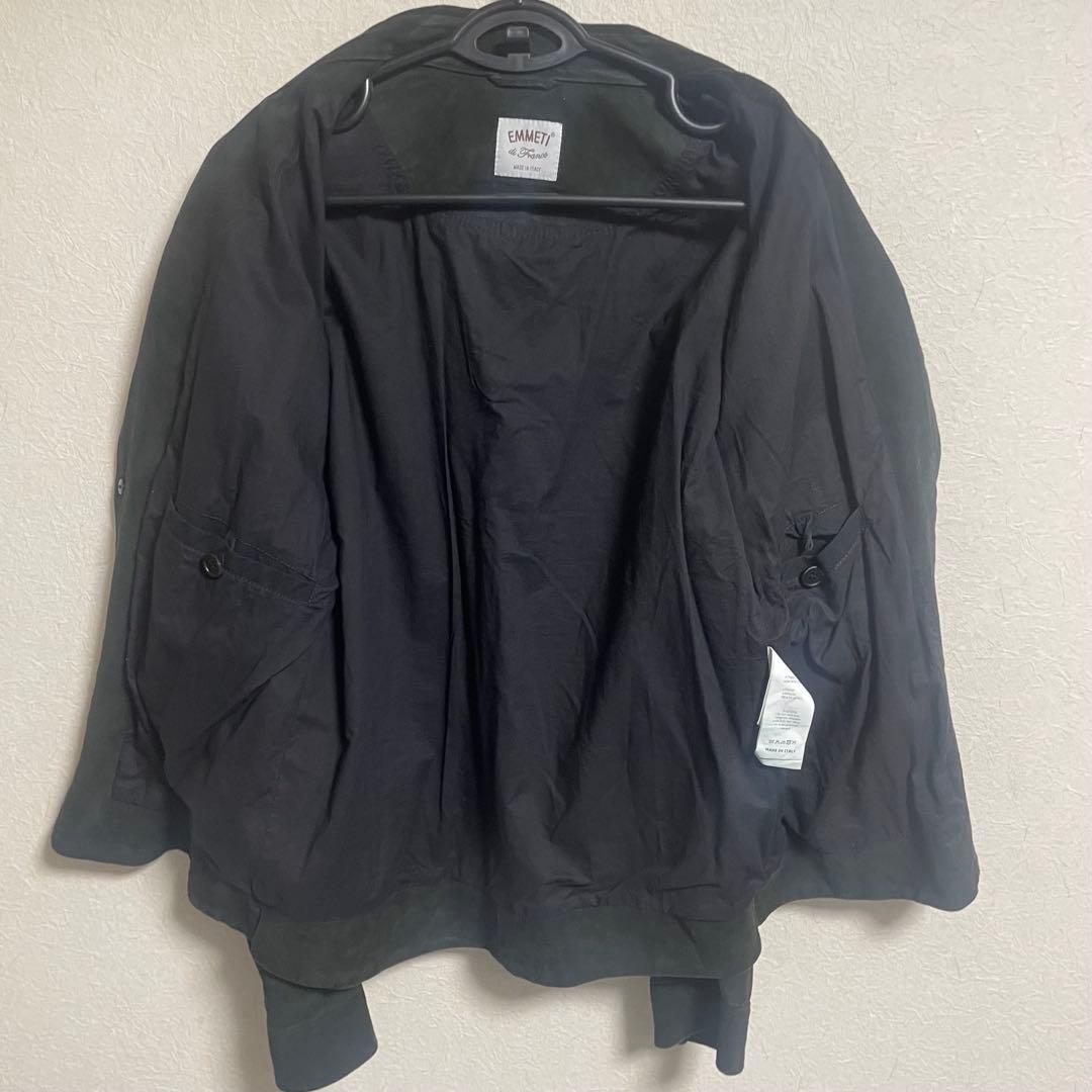 EMMETTI スエード カーキ オリーブ　ゴートスキン シャツ 50