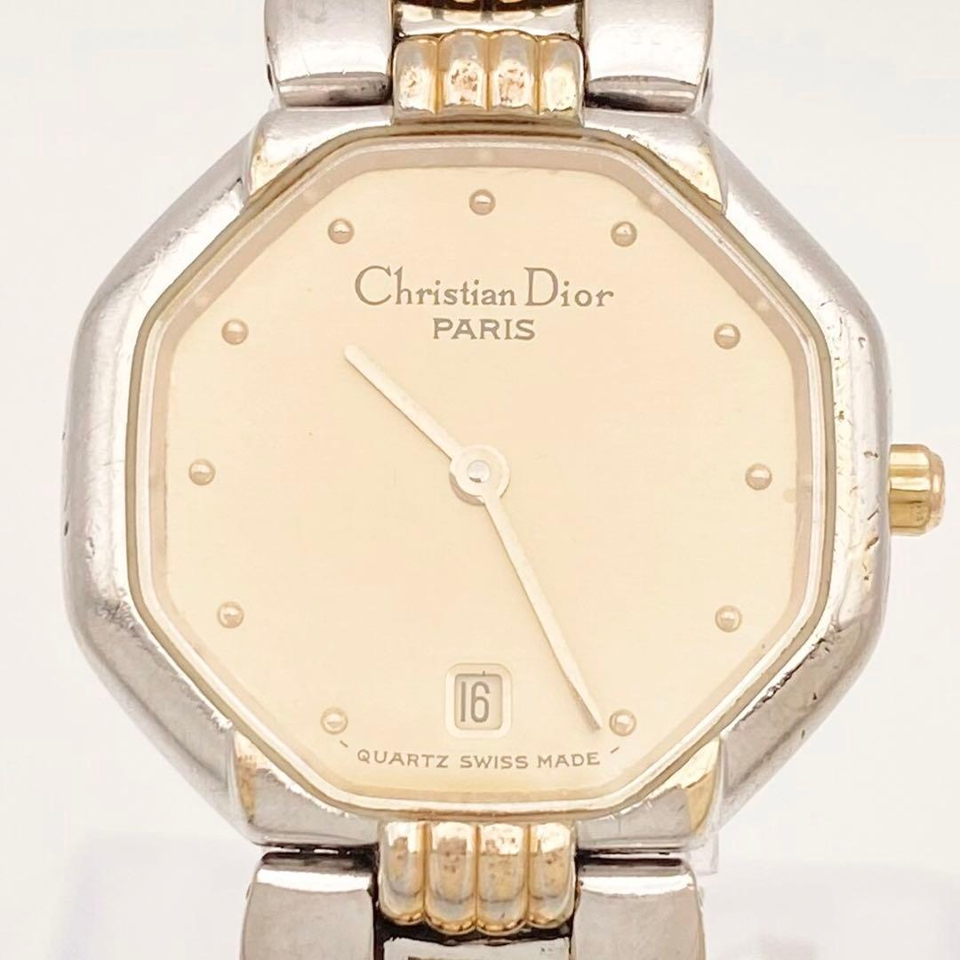 【稼働品】ディオール　オクタゴン　クォーツ 腕時計 コンビ レディース