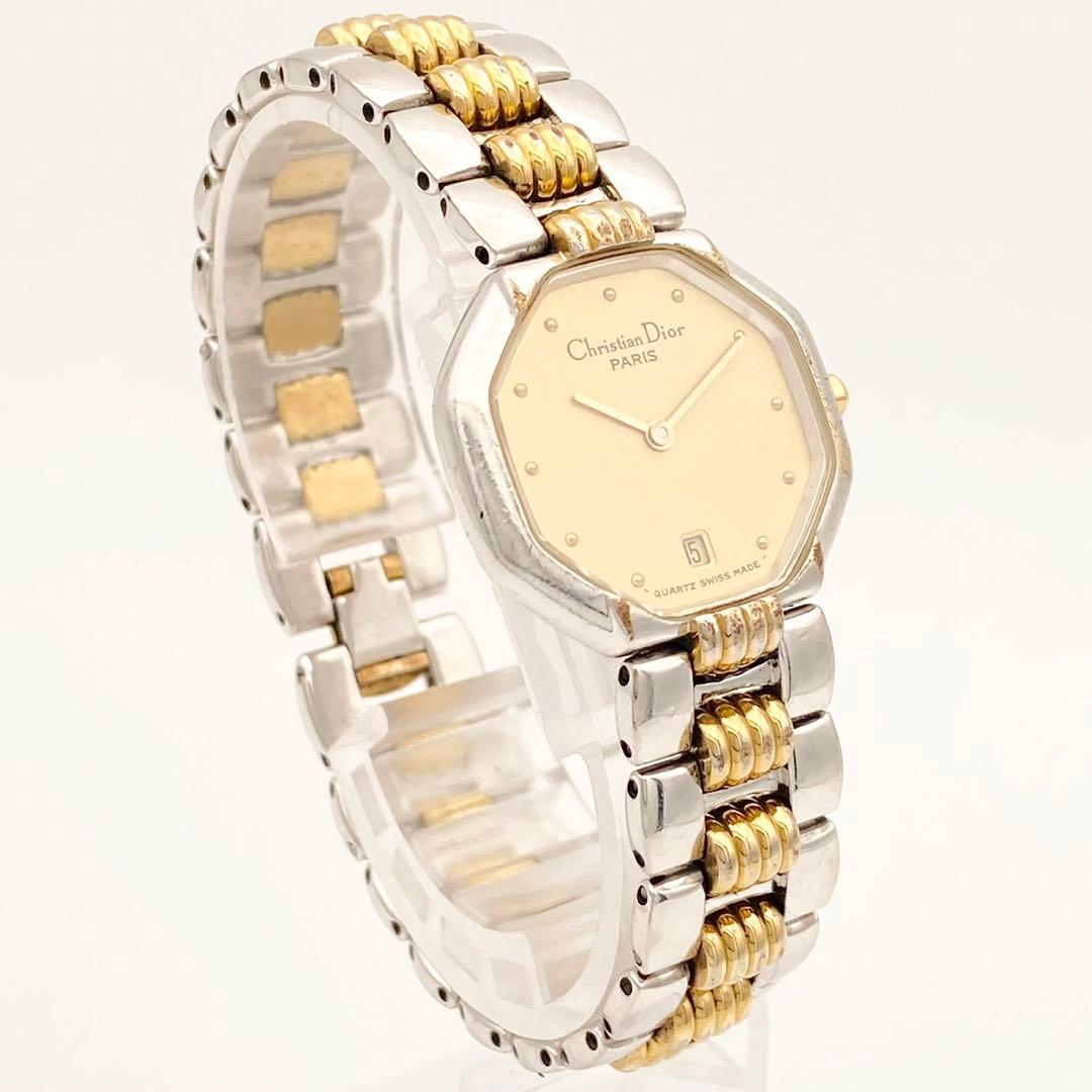 【稼働品】ディオール　オクタゴン　クォーツ 腕時計 コンビ レディース