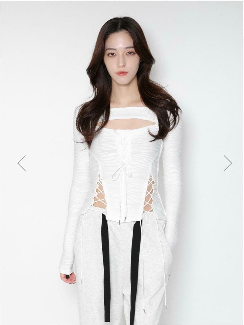 トップス MELT THE LADY lace up layered corset