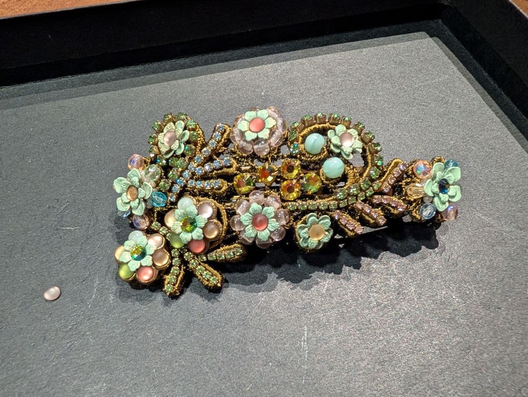 難あり）ミハエルネグリン　レースバレッタ　ミントグリーンマルチ