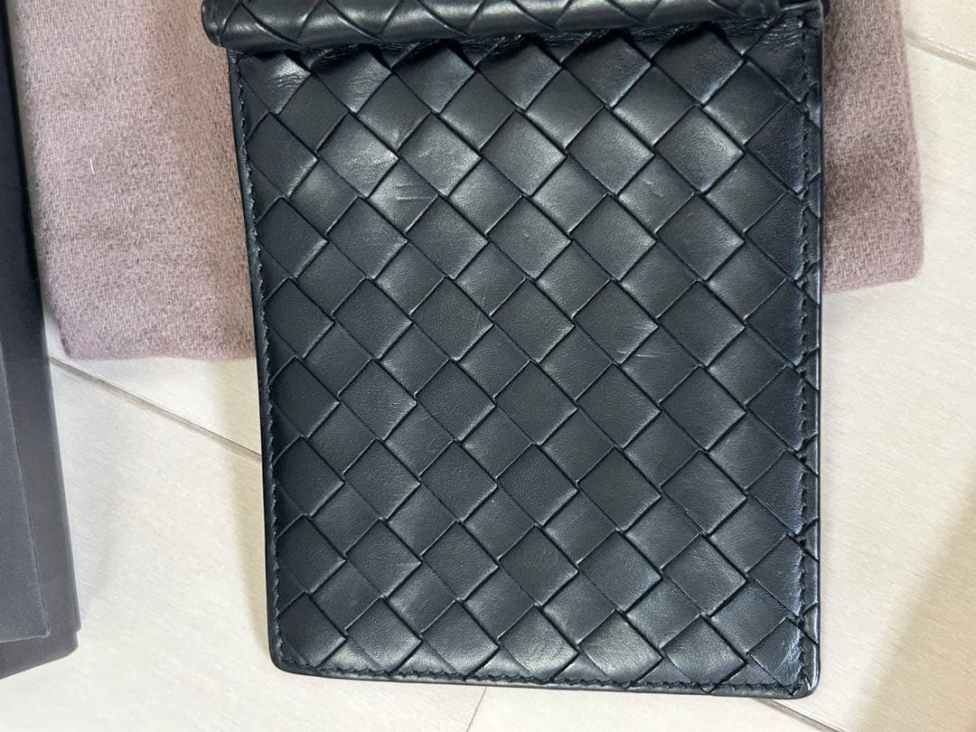 【美品】 Bottega Veneta ブラックレザー マネークリップ