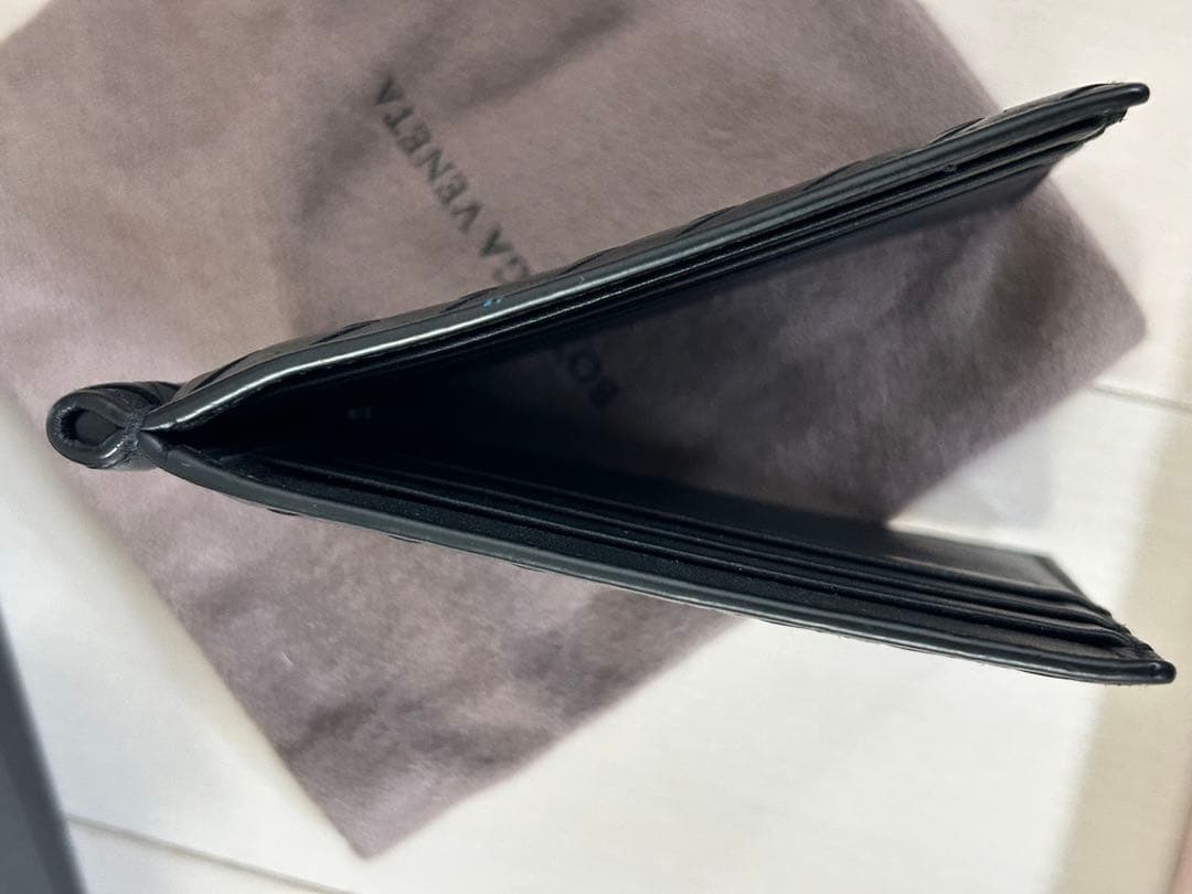 【美品】 Bottega Veneta ブラックレザー マネークリップ