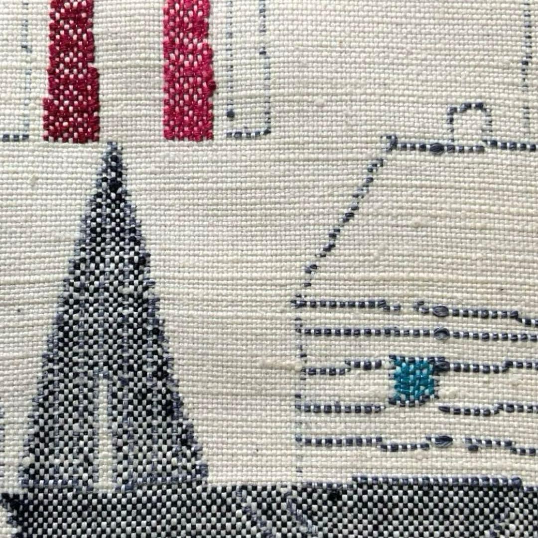 紬帯 メルヘンな風景 リメイク 山葡萄ハンドルバッグ