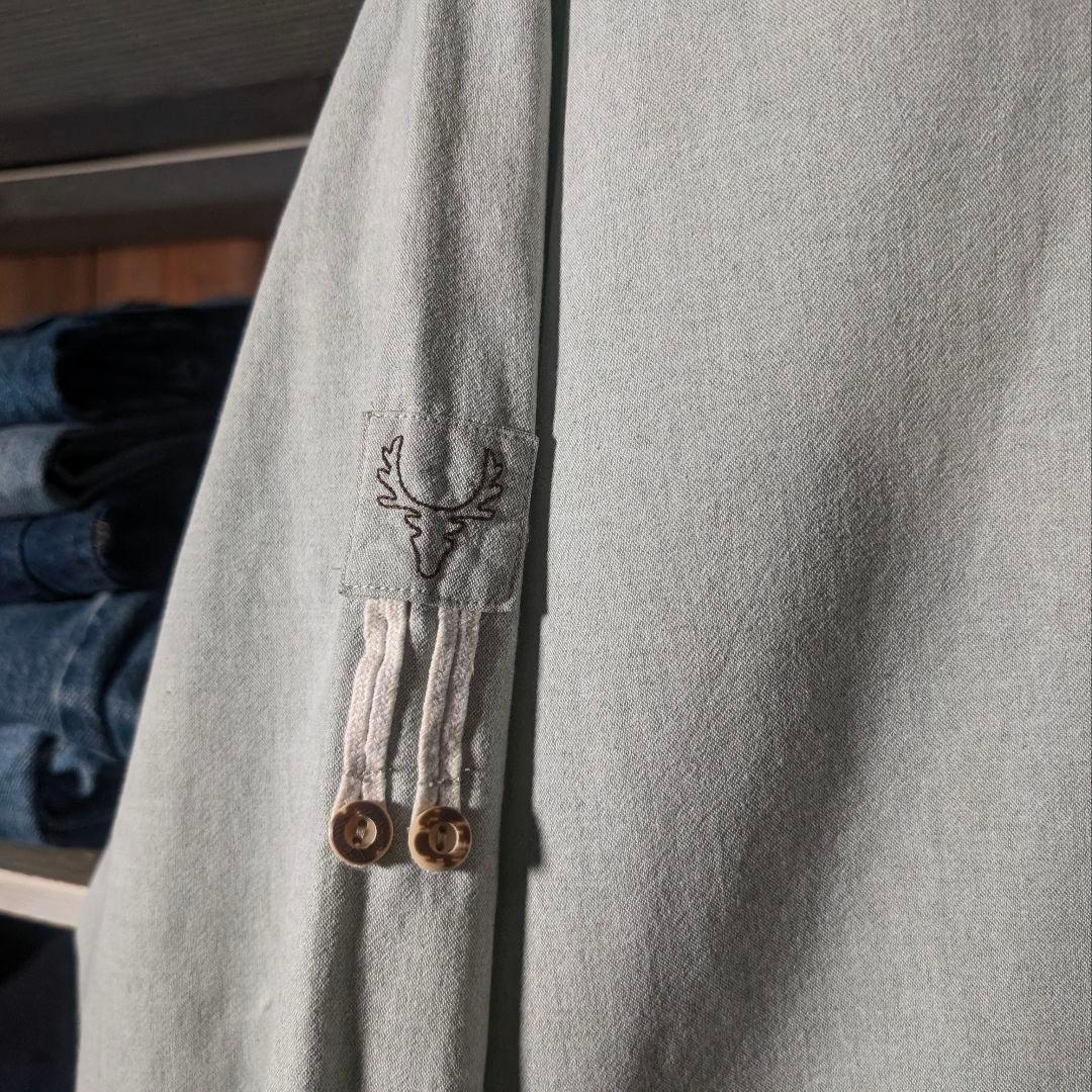 90s　ユーロヴィンテージ　チロリアンシャツ　チロルシャツ　刺繍　オーバーサイズ