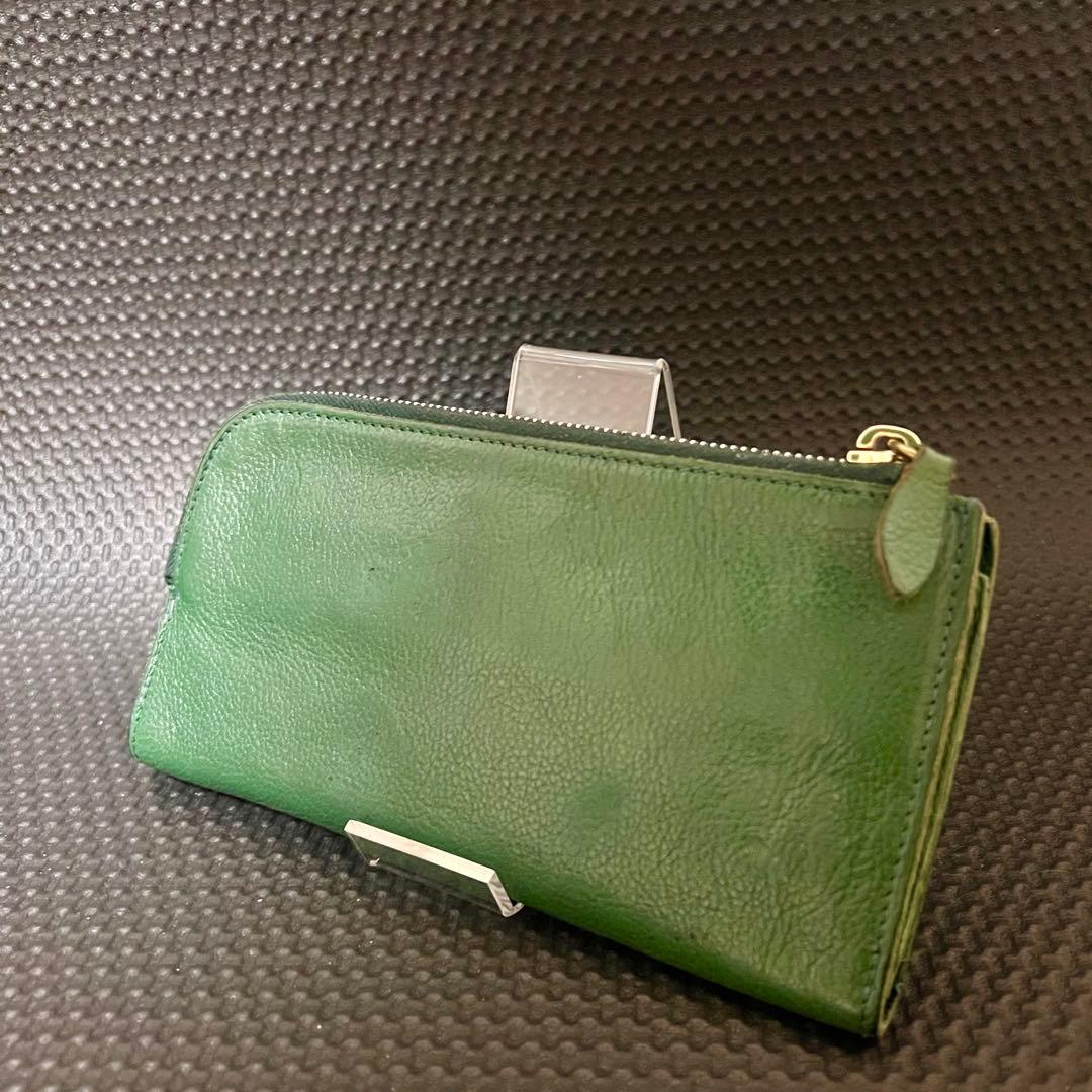 IL BISONTE /イルビゾンテ☆L字ファスナー☆長財布☆エメラルドグリーン