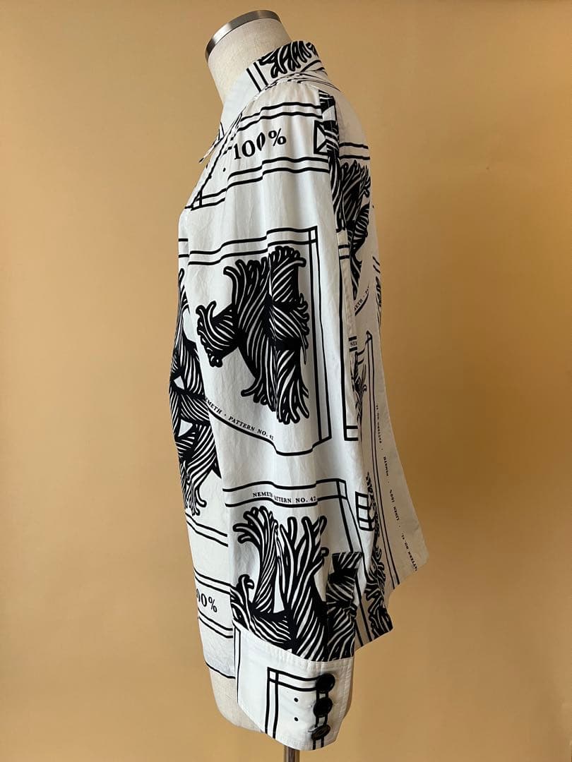 美品:サイズL: Christopher Nemeth ネメス :ロープ柄シャツ