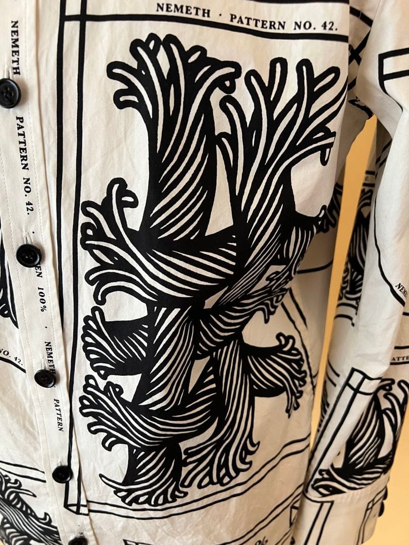 美品:サイズL: Christopher Nemeth ネメス :ロープ柄シャツ