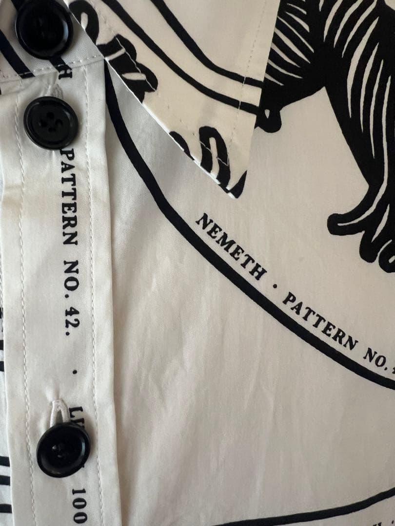 美品:サイズL: Christopher Nemeth ネメス :ロープ柄シャツ