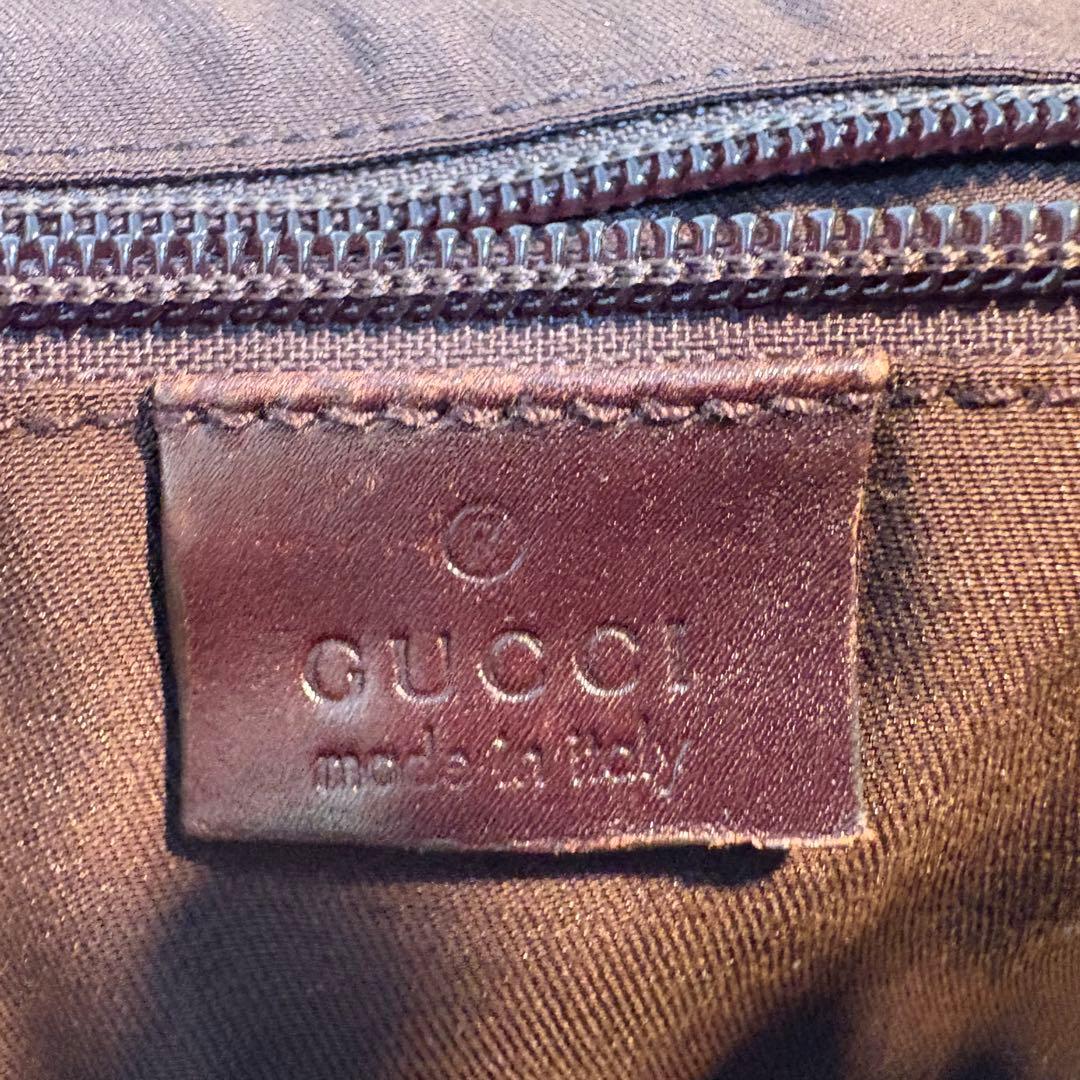 グッチ GUCCI ボディバッグ GG キャンバス レザー ブラウン