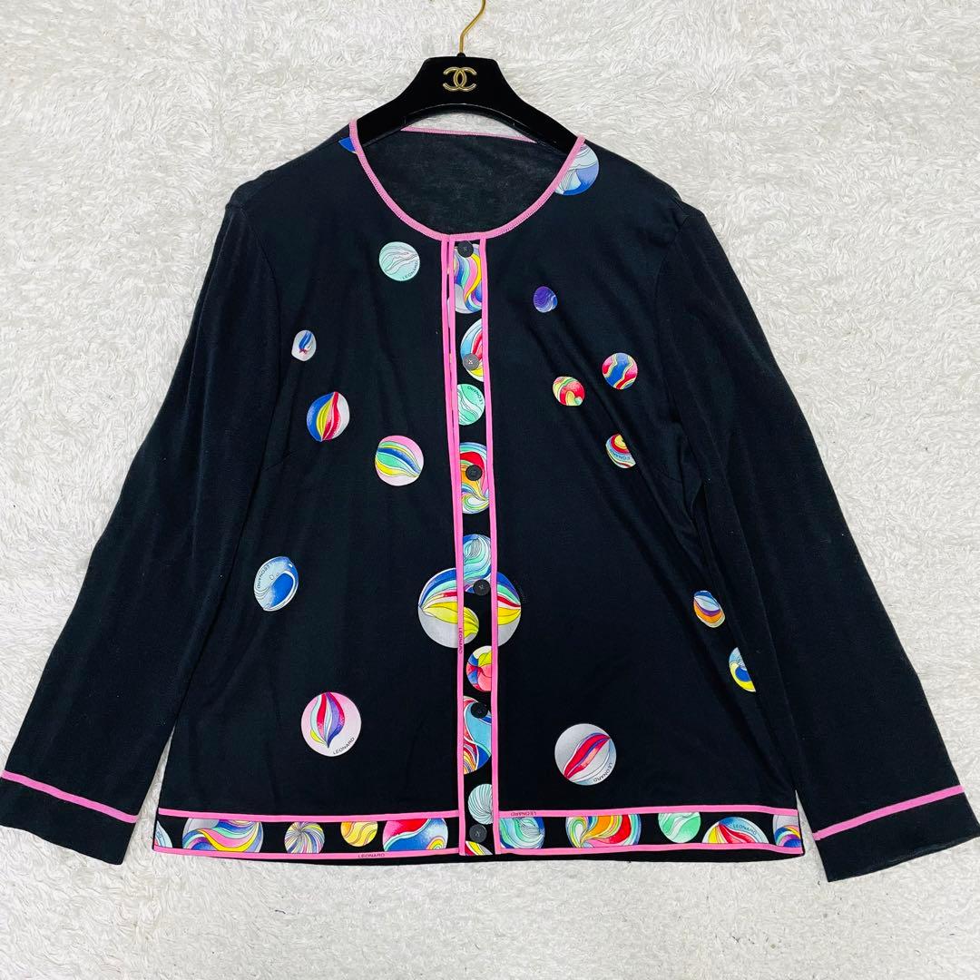 希少LLサイズ✨大きいサイズ◆美品✨レオナール カンカン　アンサンブル　ビー玉